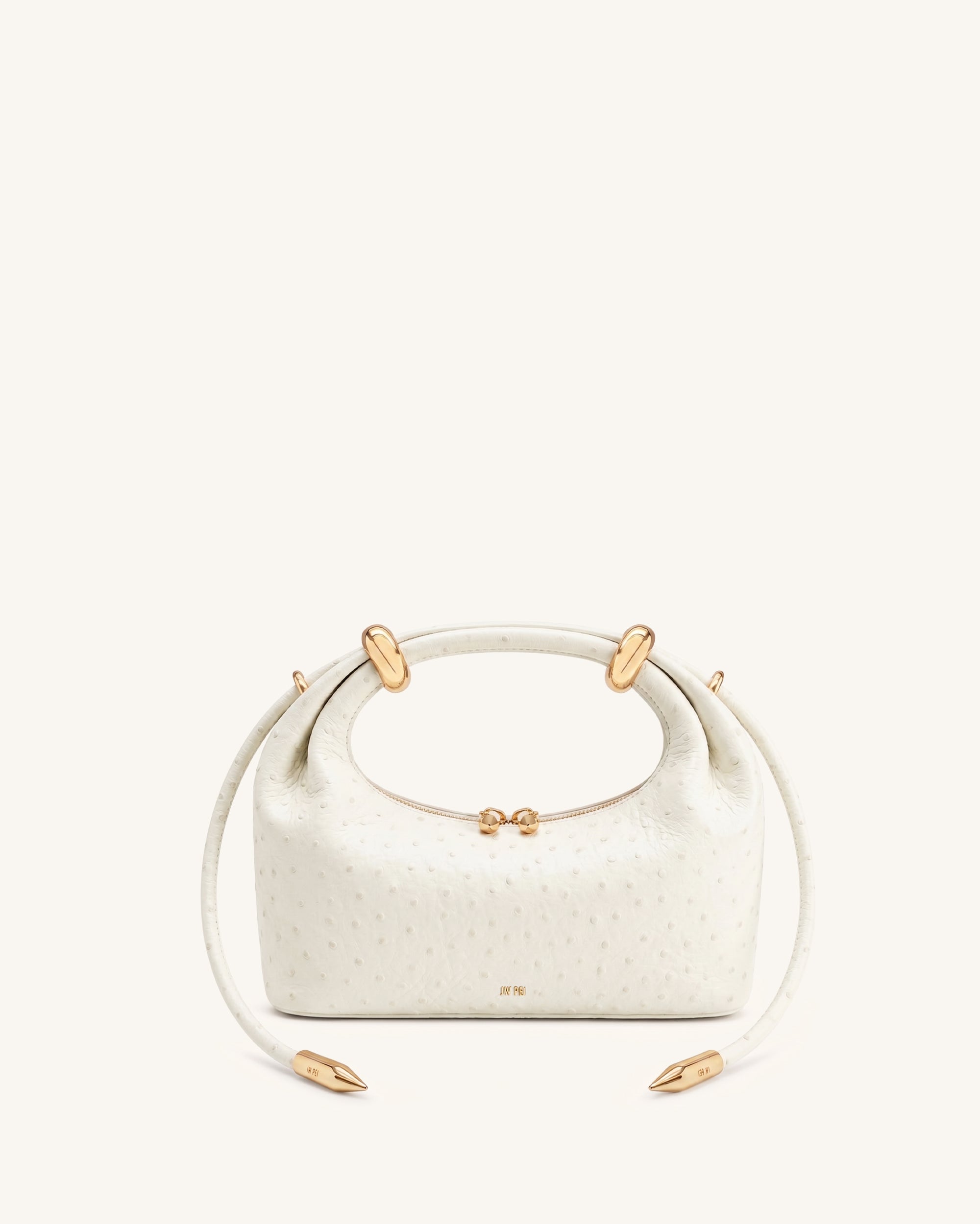 Ellie Metal Ring Embellished Top Handle Bag - Off White
