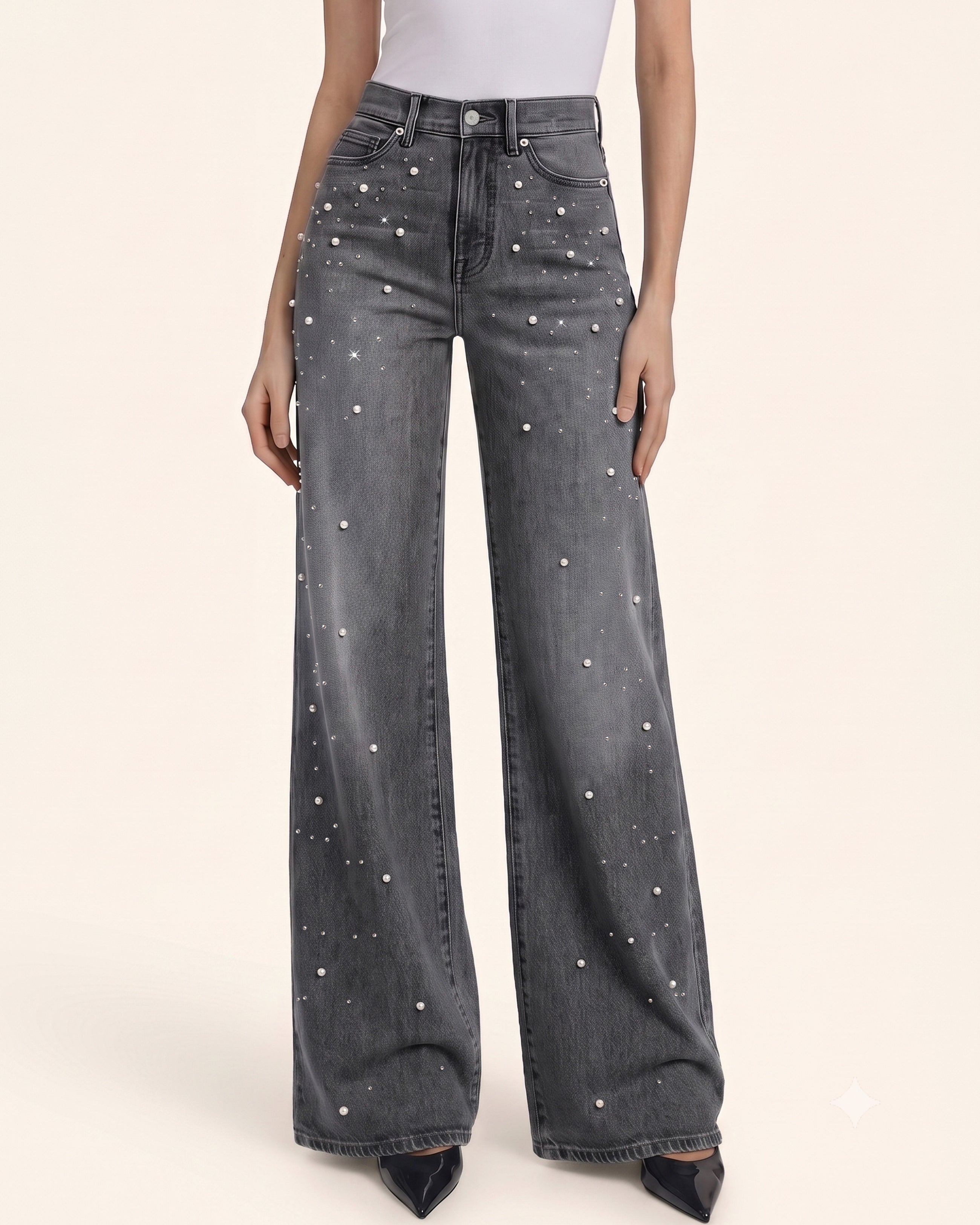 The Mermaid Shimmer Pearl Jeans - Ash Wash