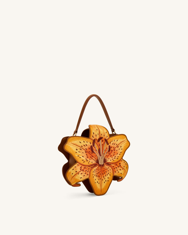 Lily Blossom Top Handle Bag - Orange