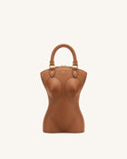 Tara Sculpted Handle Bag - Brown