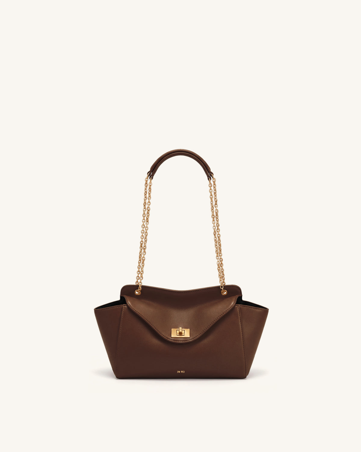 Lucia Envelope Chain Shoulder Bag - Mocha Brown