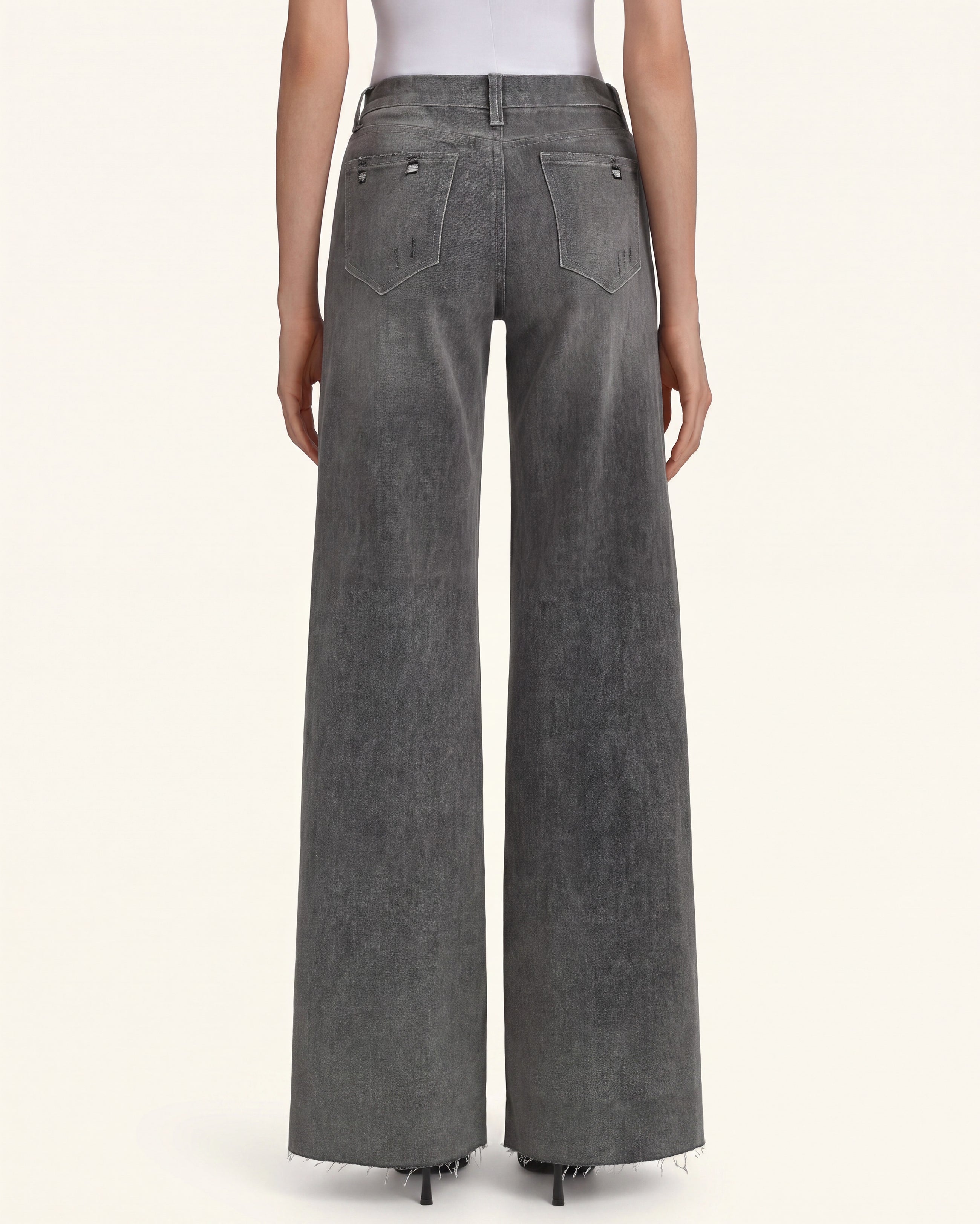 The Romantic Mini Rose Wide-Leg Jeans - Stormy Weather