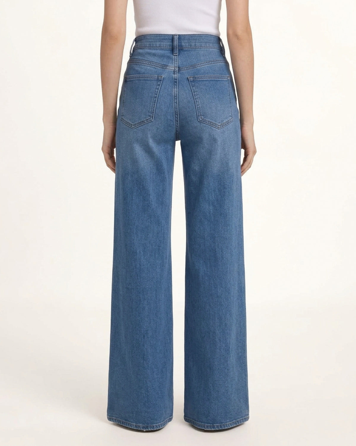 The Temptation Red Lips Rhinestone Jeans - Ocean Blue