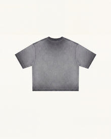 The Angelic Dripping Crystal Wings Tee - Washed Grey