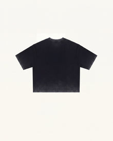The Radiant Pink Bow Graphic Tee - Faded Black