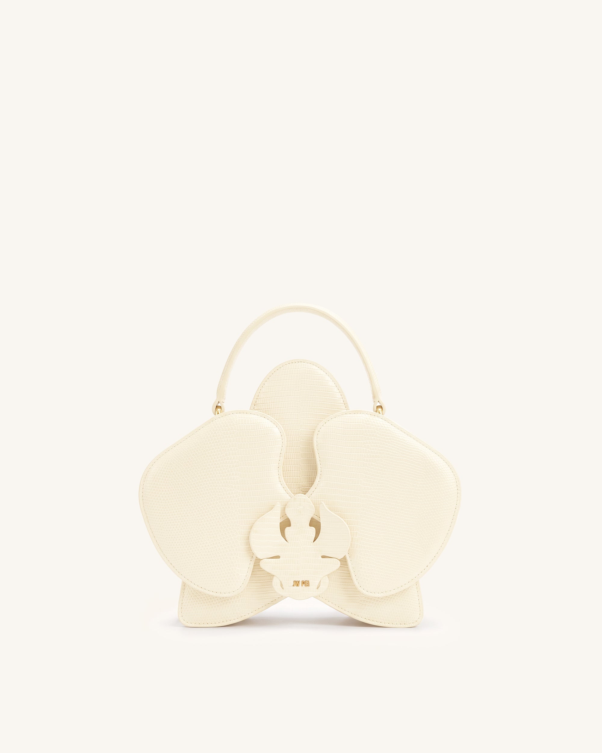 Flora Orchid Shaped Top Handle Bag - Off White