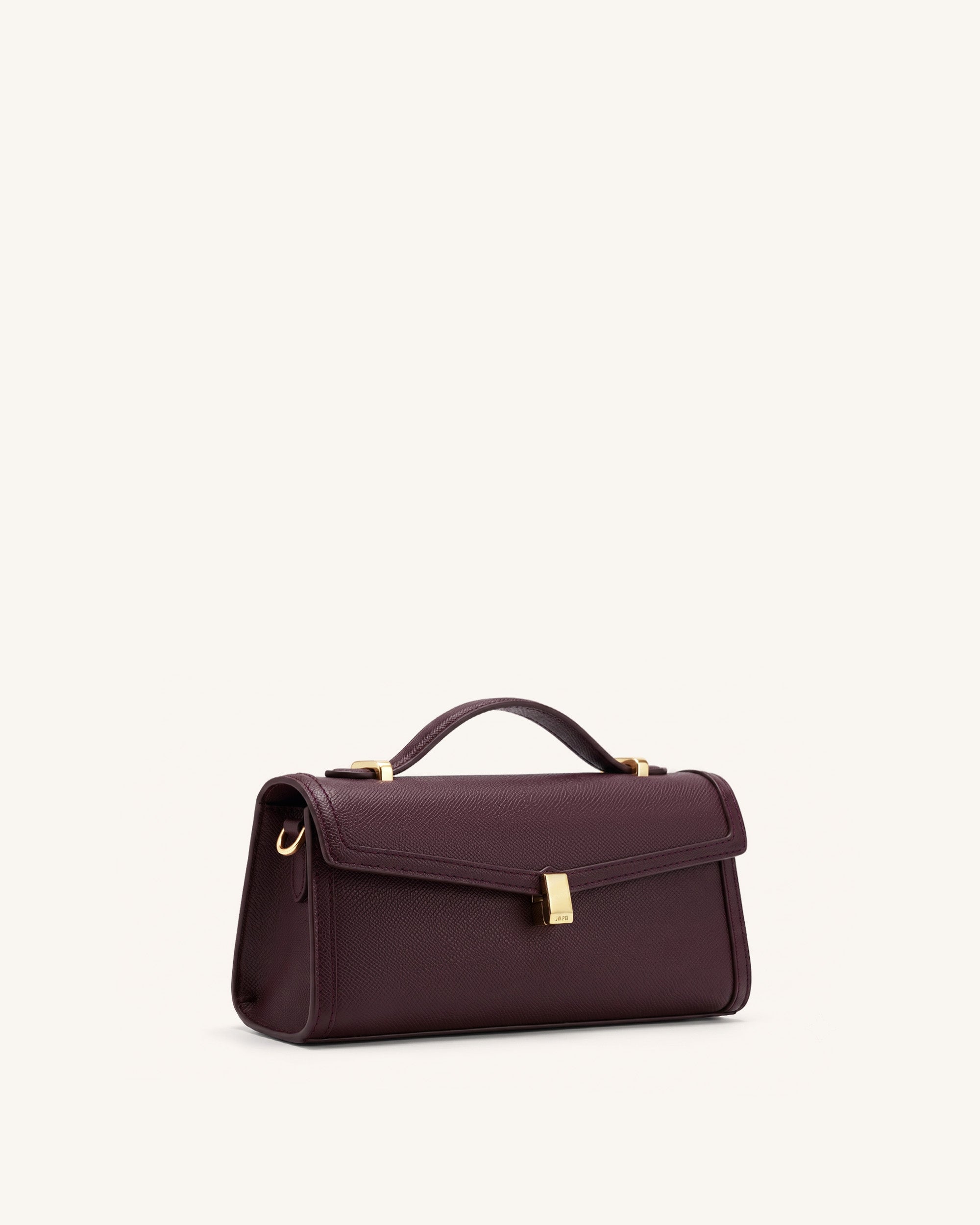 Delphine Saffiano Top Handle Bag - Deep Burgundy