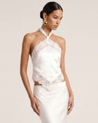Orchid Embroidered Halter Top - White