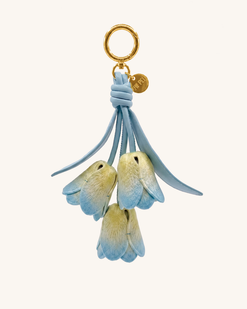 3D Embroidered Tulip Bag Charm - Gradient Blue