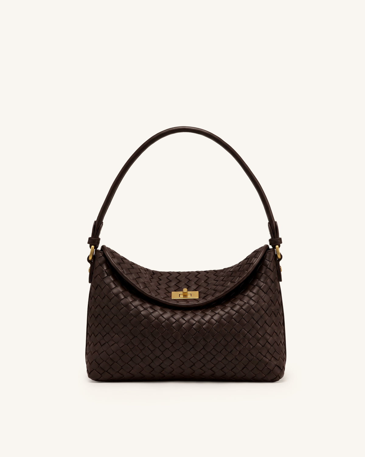 Lucia Woven Hobo Bag - Dark Brown