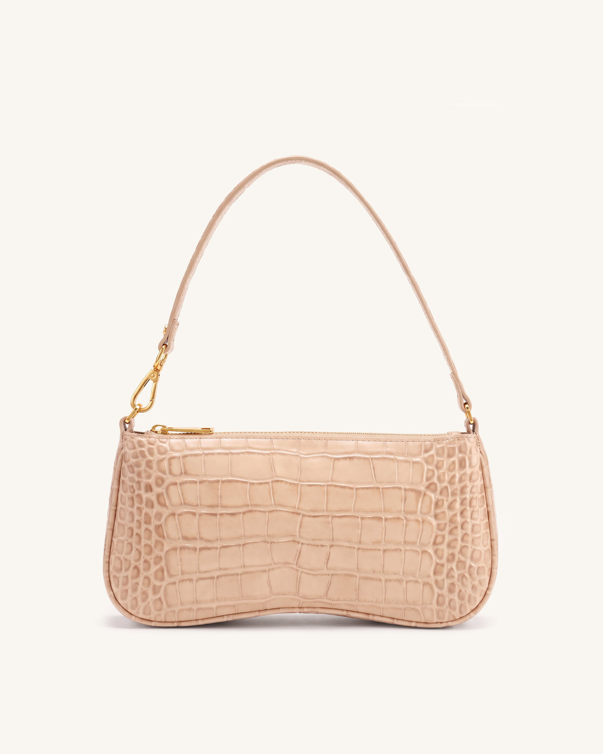 Eva Shoulder Handbag - Beige Brown Croc
