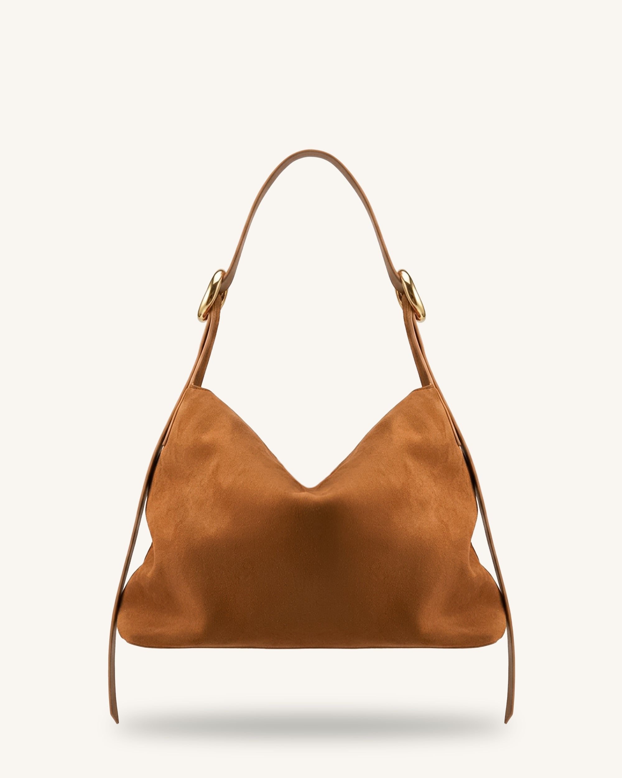 Sienna Faux Suede Hobo Bag - Brown