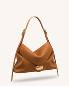 Sienna Faux Suede Hobo Bag - Brown
