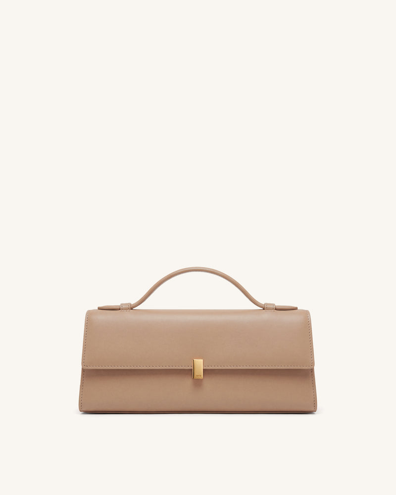 Delphine Flap Top Handle Bag - Warm Beige