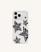 Zebra Star Pearl Phone Case - White