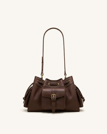 Harper Drawstring Shoulder Bag - Brown