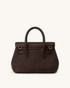 Alina Belted Satchel Bag - Dark Brown Canvas