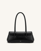 Solenne East-West Shoulder Bag - Black