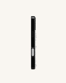 Pearl Artificial Crystal Puppy Phone Case - Black