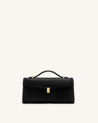 Delphine Saffiano Top Handle Bag - Black
