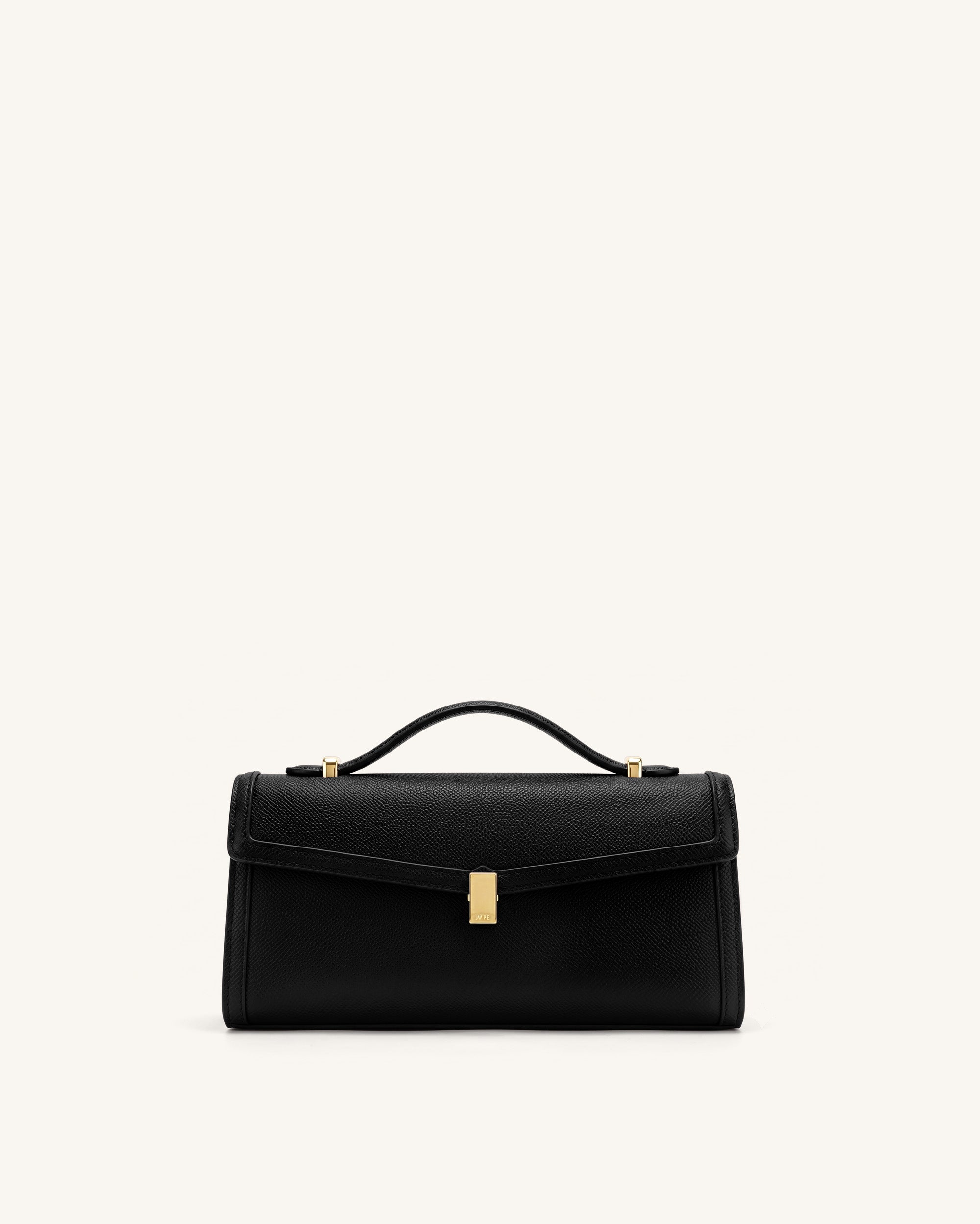 Delphine Saffiano Top Handle Bag - Black