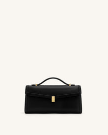 Delphine Saffiano Top Handle Bag - Black
