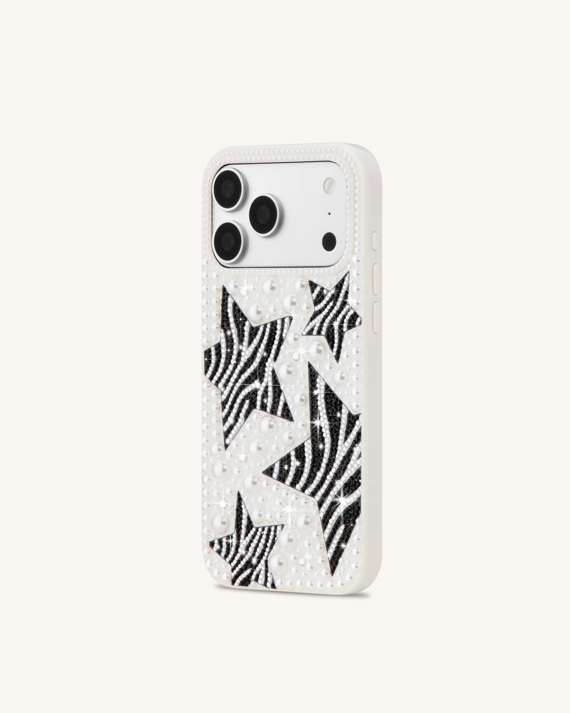 Zebra Star Pearl Phone Case - White