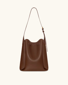 Charlene Double Buckle Hobo Bag - Brown