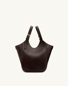 Ines Padlock Tote Bag - Dark Brown