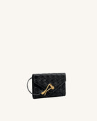 Celeste Woven Textured Envelope Wallet - Black