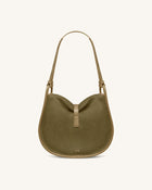 Arla Small Faux Suede Hobo Bag - Olive Green