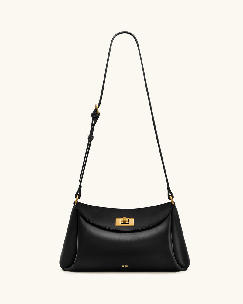 Greta Twist-Lock Crossbody Bag - Black