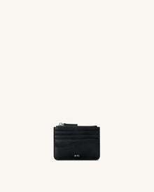 Seren Zipped Card Case - Black
