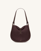 Arla Small Faux Suede Hobo Bag - Chocolate