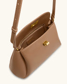 Greta Twist-Lock Crossbody Bag - Brown