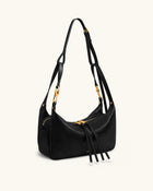 Selia Soft-Grain Crossbody Bag - Black