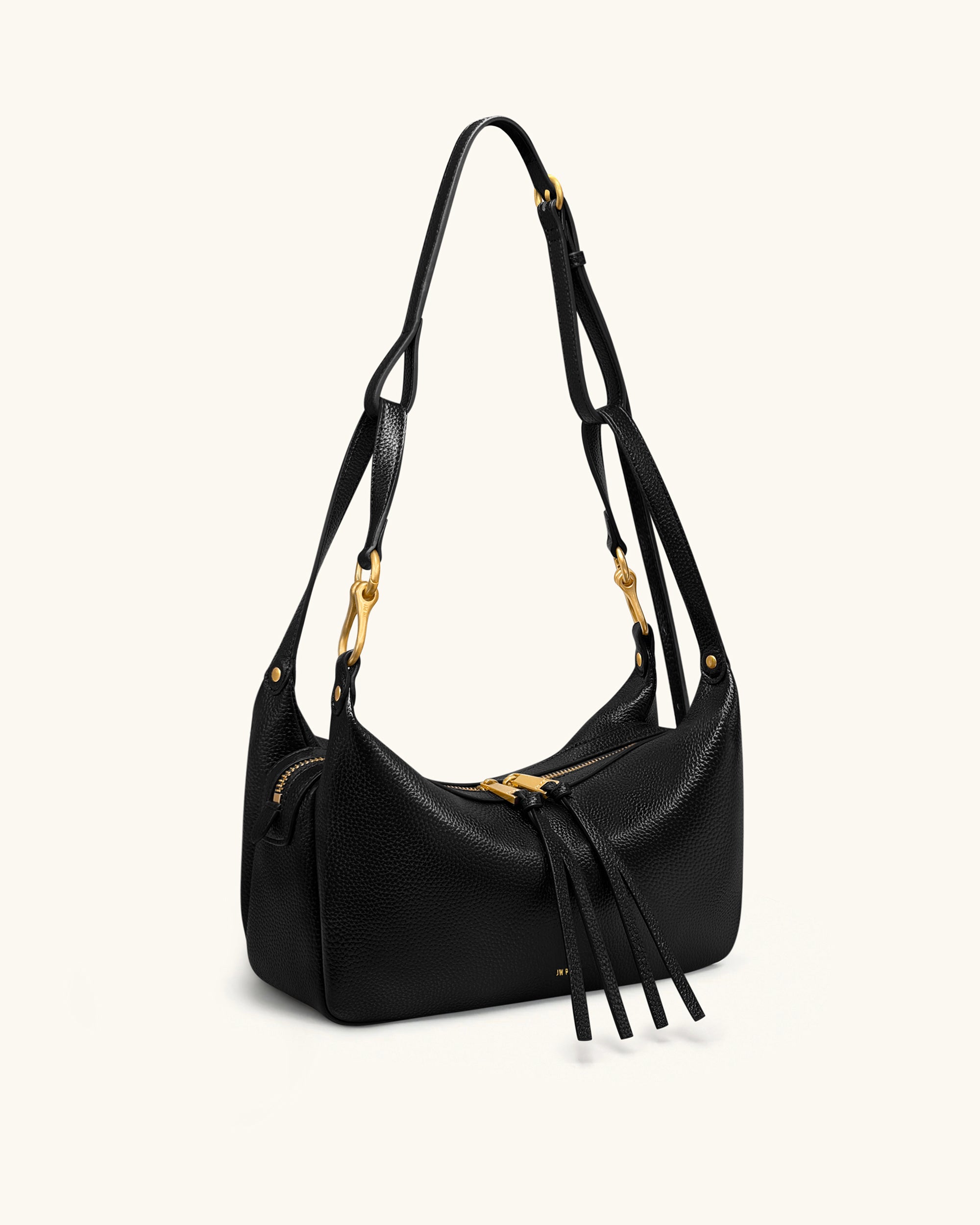 Selia Soft-Grain Crossbody Bag - Black