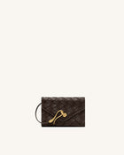 Celeste Woven Textured Envelope Wallet - Chocolate