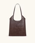 Brooke Belted Embellished Shoulder Tote Bag - Dark Brown