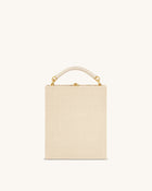 Elle Picnic Pattern Book Top Handle Bag - Khaki