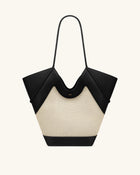 Maribel Panel Tote Bag - Black Canvas