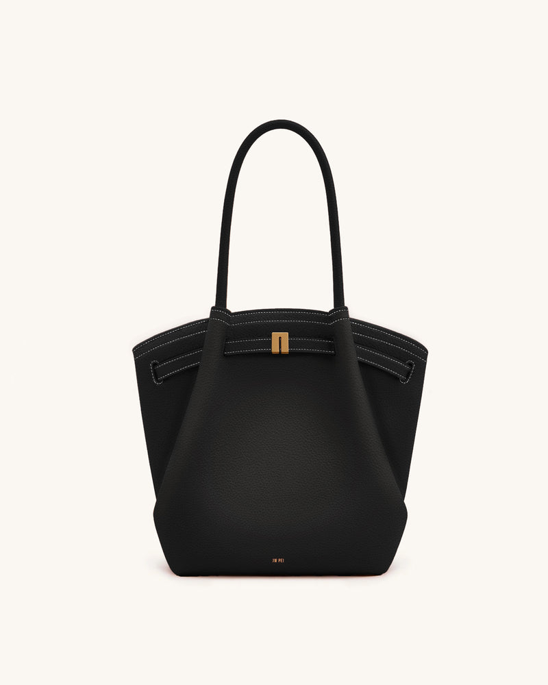 Hana Column Tote Bag - Black