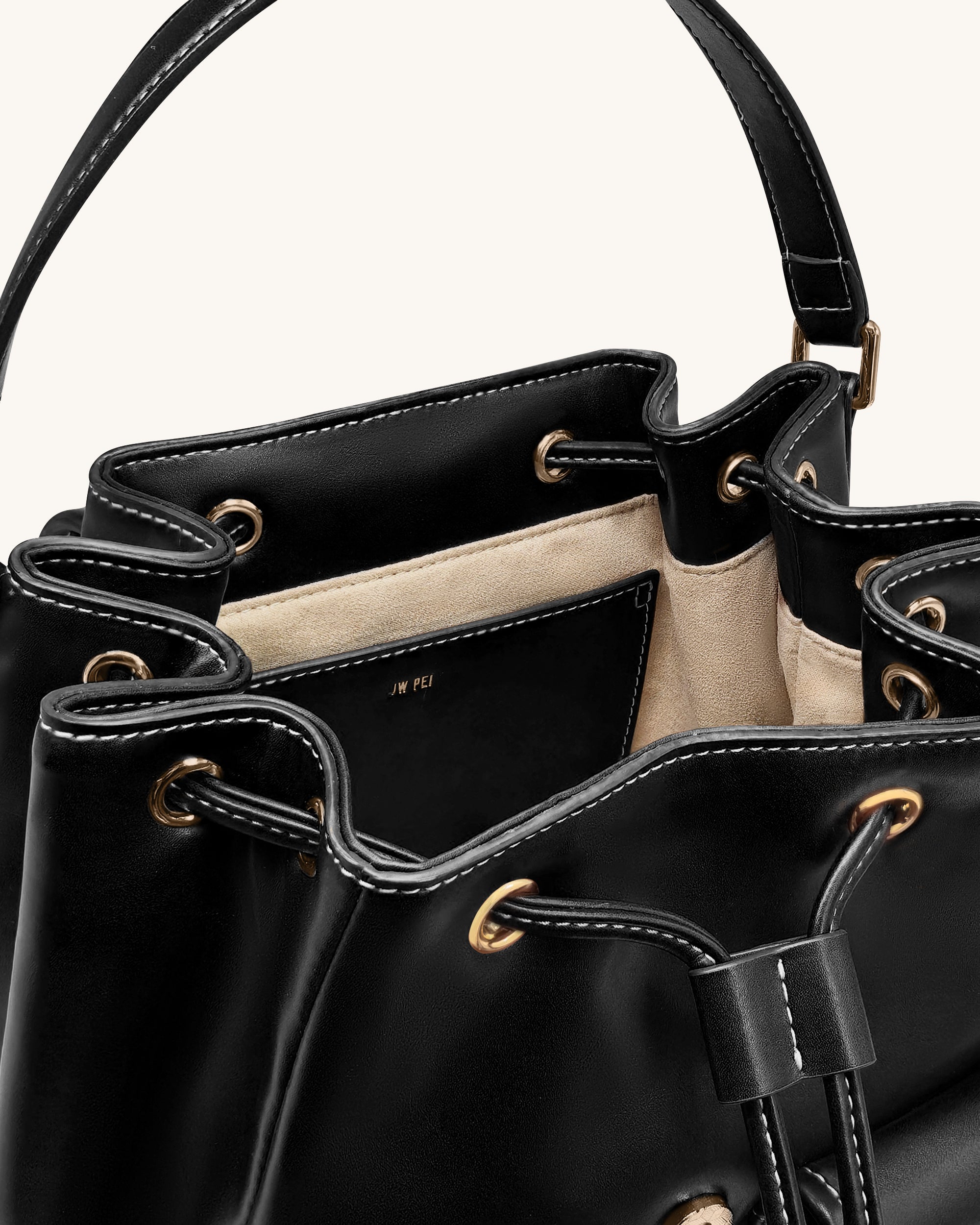 Harper Buckle Pocket Backpack - Black