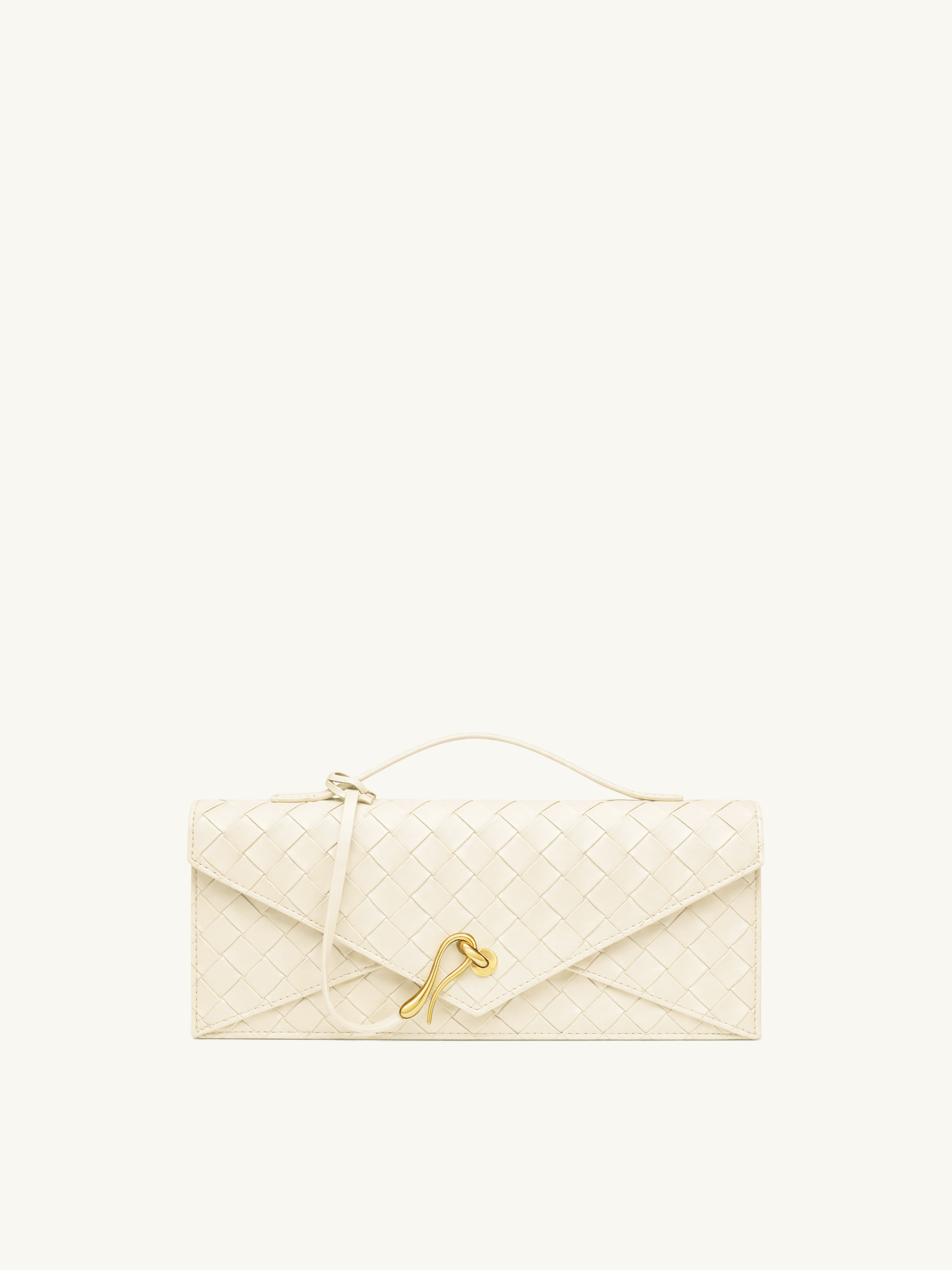 Celeste Woven Textured Envelope Top Handle Bag - Ivory