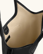 Brooke Belted Embellished Shoulder Tote Bag - Black