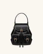 Harper Buckle Pocket Backpack - Black