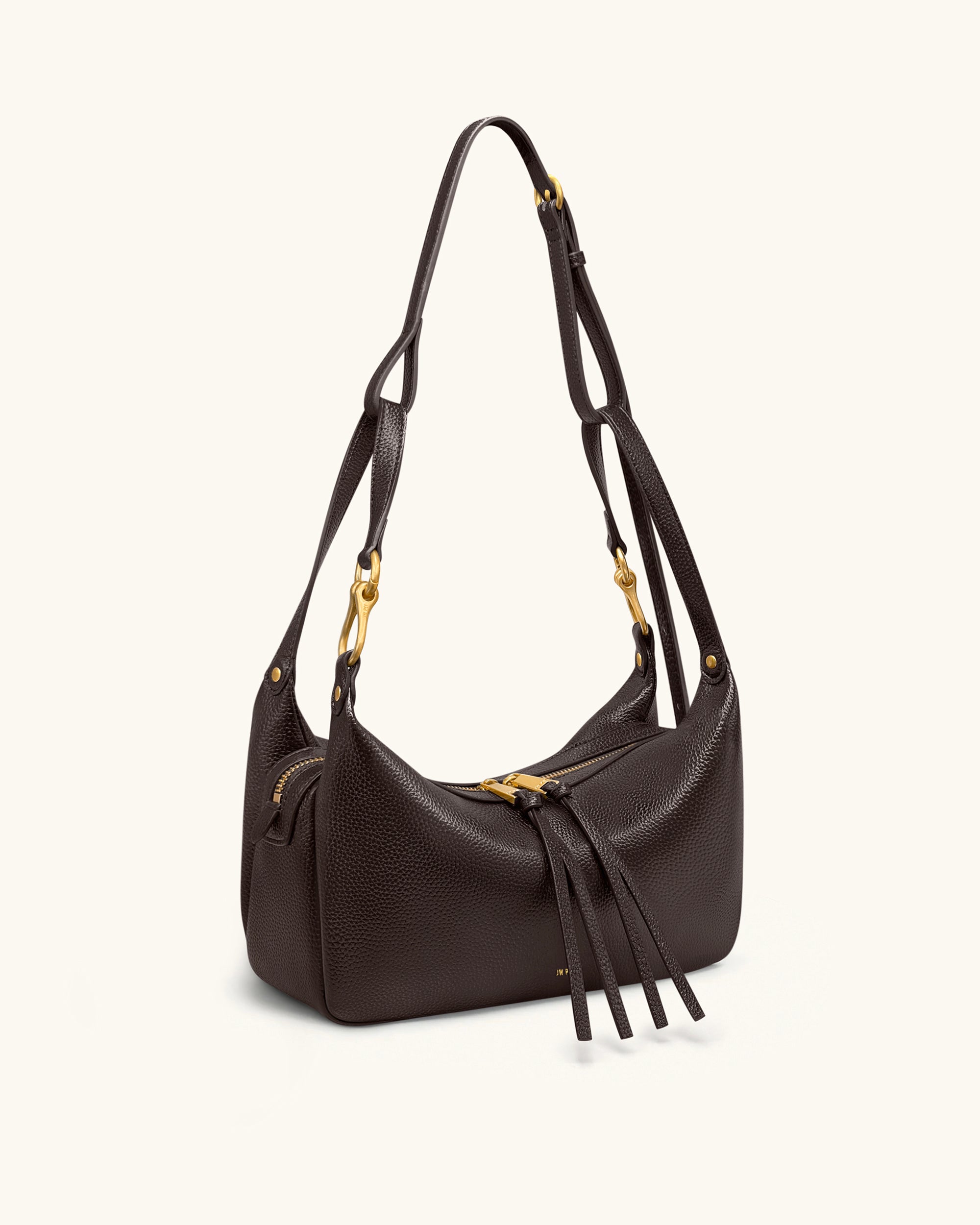 Selia Soft-Grain Crossbody Bag - Dark Brown