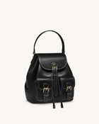 Harper Buckle Pocket Backpack - Black