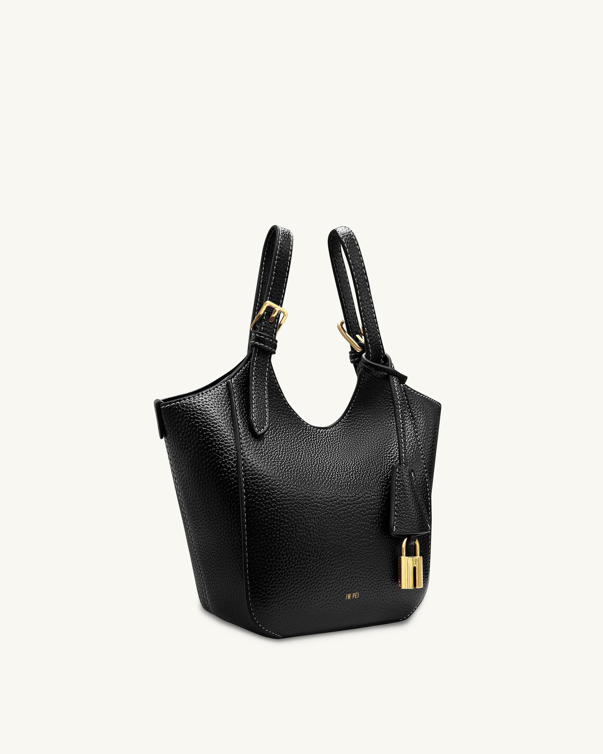 Ines Padlock Tote Bag - Black