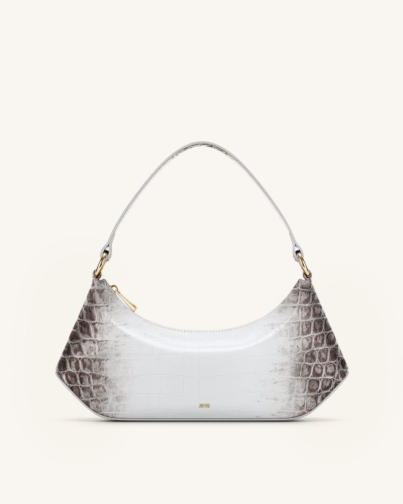 Lily Shoulder Bag - White Croc